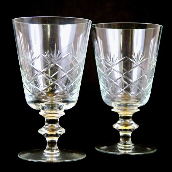 Toscany Fern Water Goblets (Set of 2) -- Mid-Century Blown Glass Drinkware - Picture 1 of 4